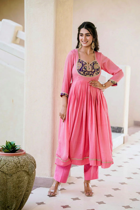 Party Wear Kurti Set - Pretty in Pink