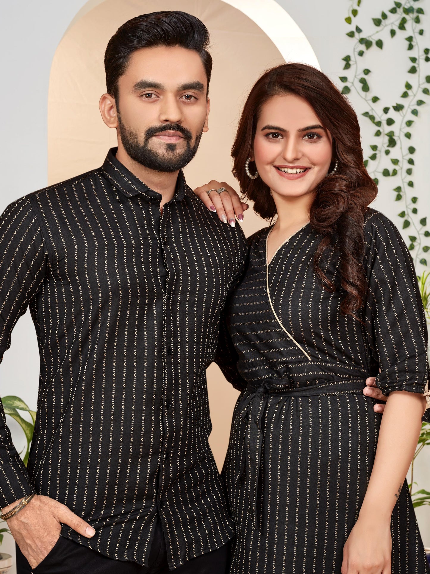 Pure Cotton Couple Combo Set - White & Black Variants.