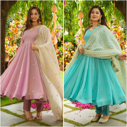 Graceful Georgette Gown Set.