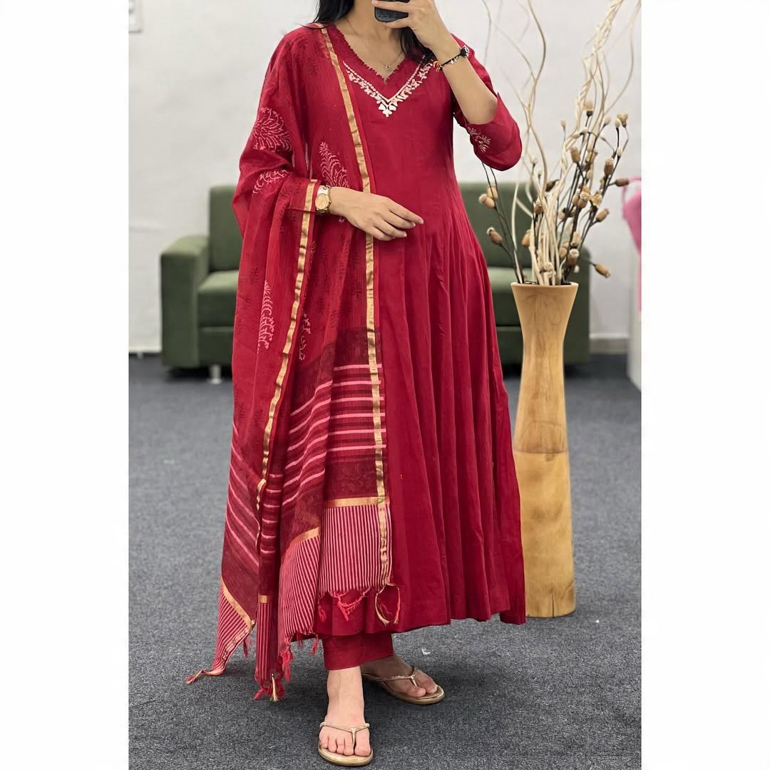 FESTIVAL SPECIAL ORIGINAL DESIGNER ANARKALI SUIT SET.