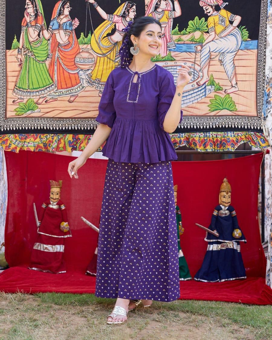 PREMIUM FINE COTTON KURTI PALAZZO CO-ORD SET.