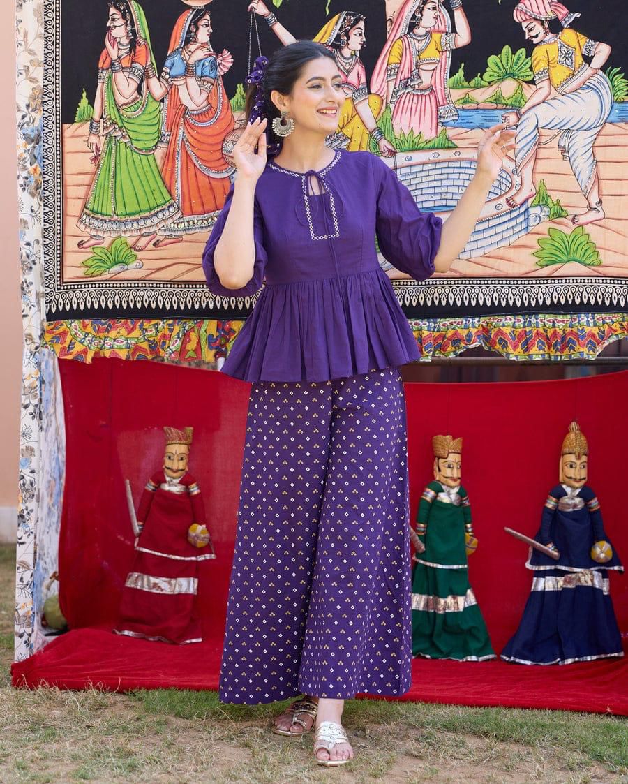 PREMIUM FINE COTTON KURTI PALAZZO CO-ORD SET.