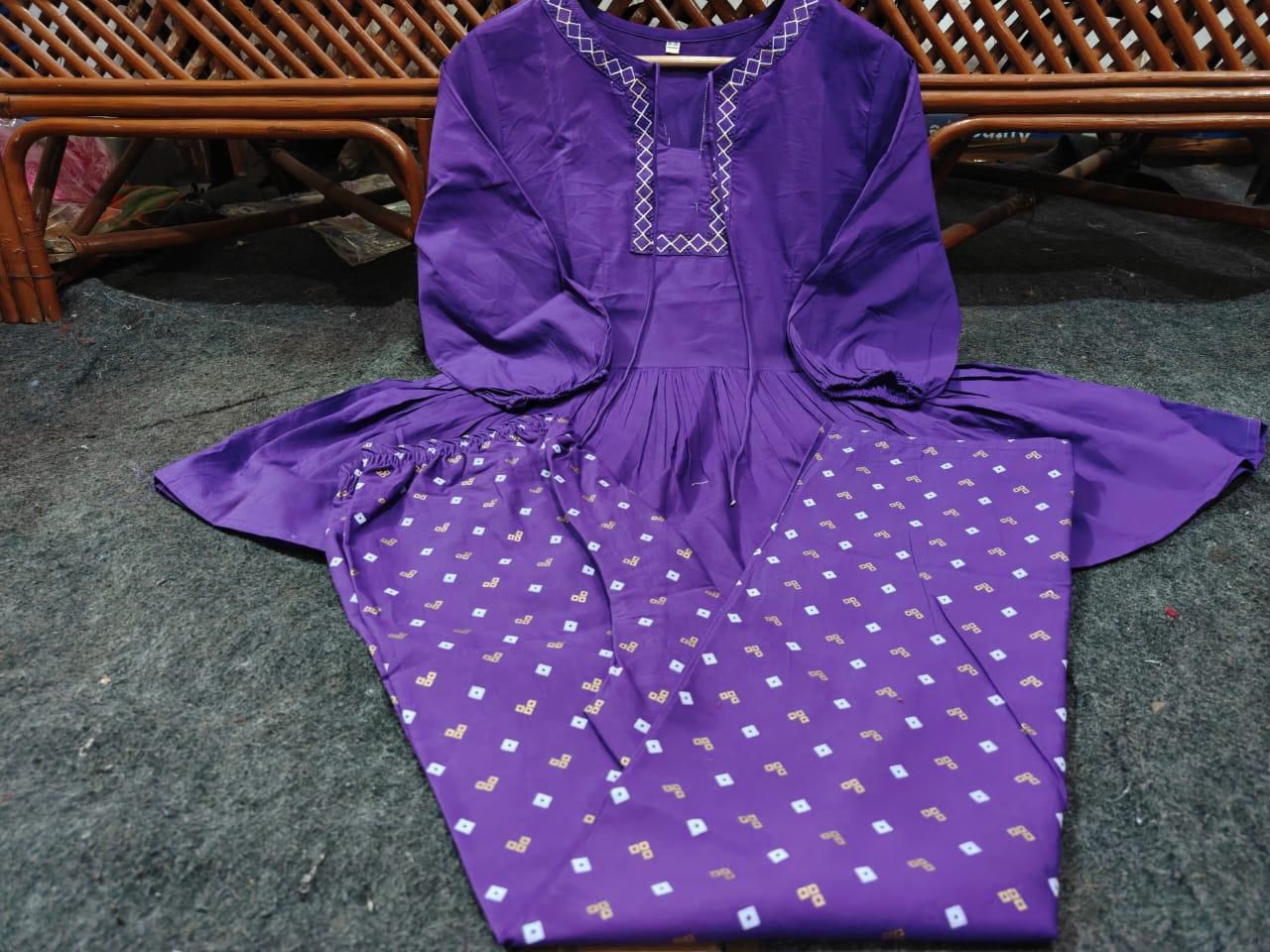 PREMIUM FINE COTTON KURTI PALAZZO CO-ORD SET.